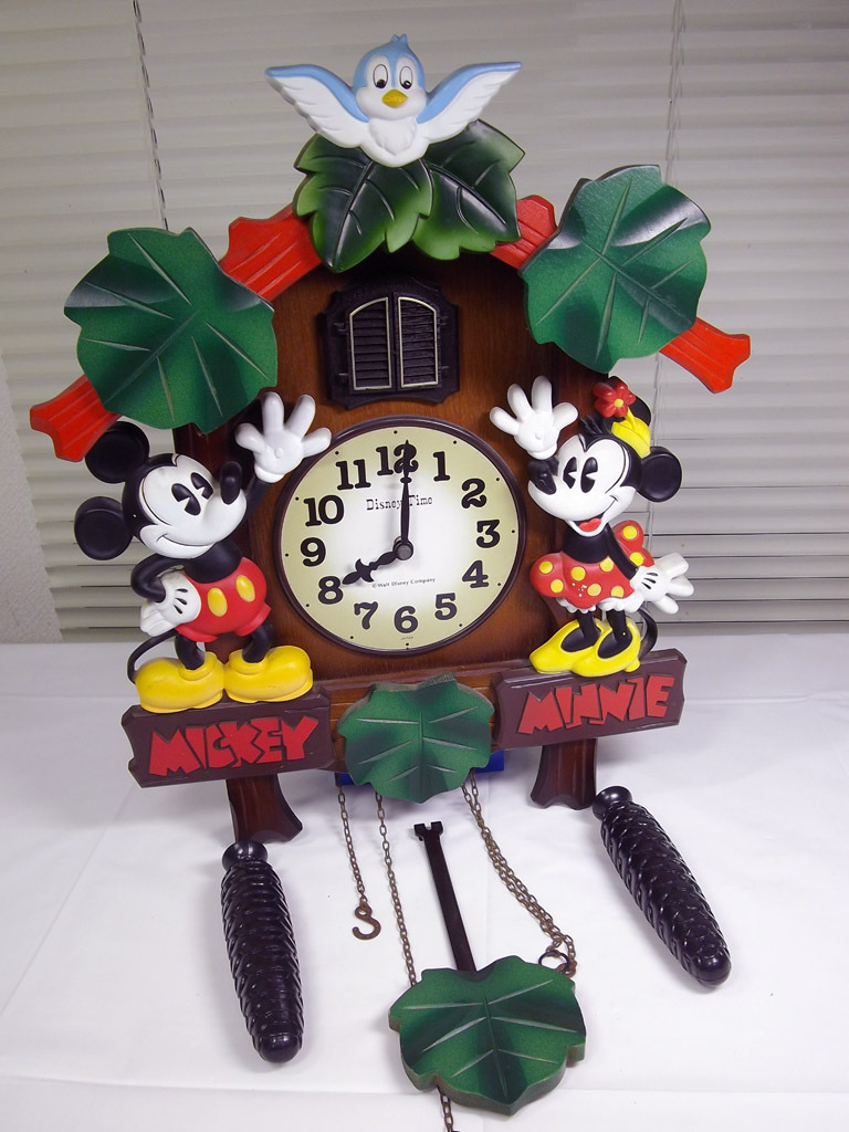 セイコー ミッキー ミニー カッコー時計 鳩時計 振り子時計 ディズニー壁掛 FW691B拍卖
