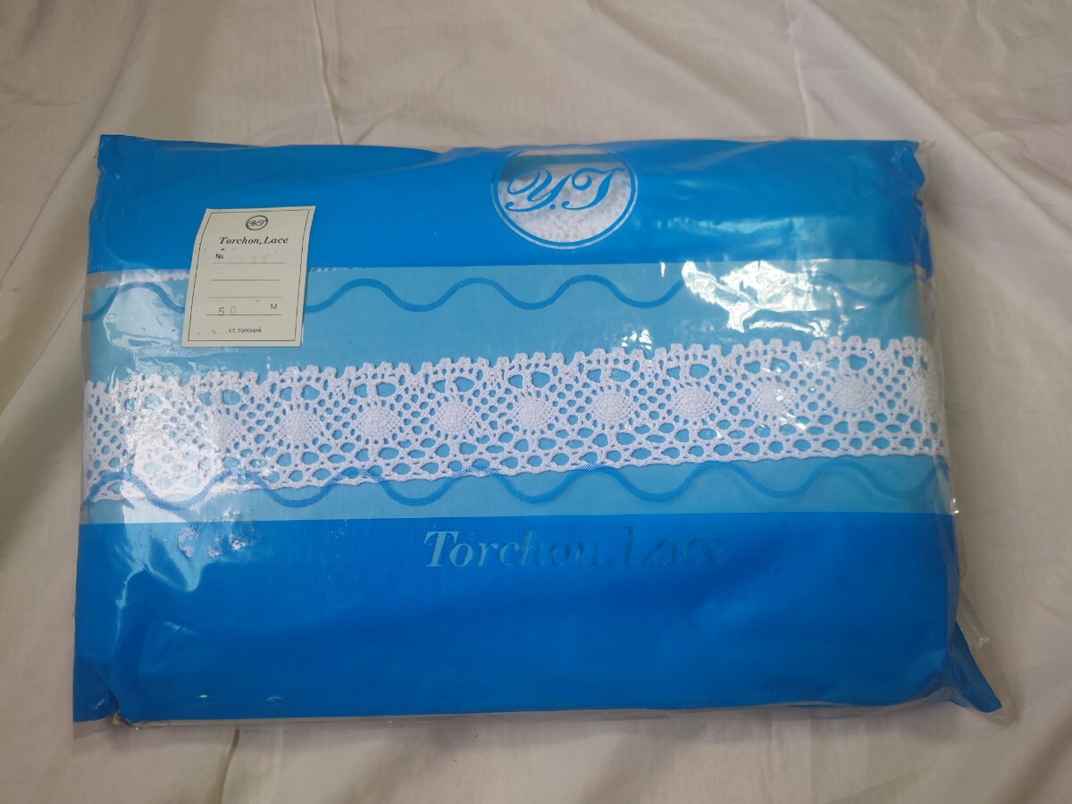 【在庫処分】約5cm幅×約50M トーションレース 綿 オフ白拍卖