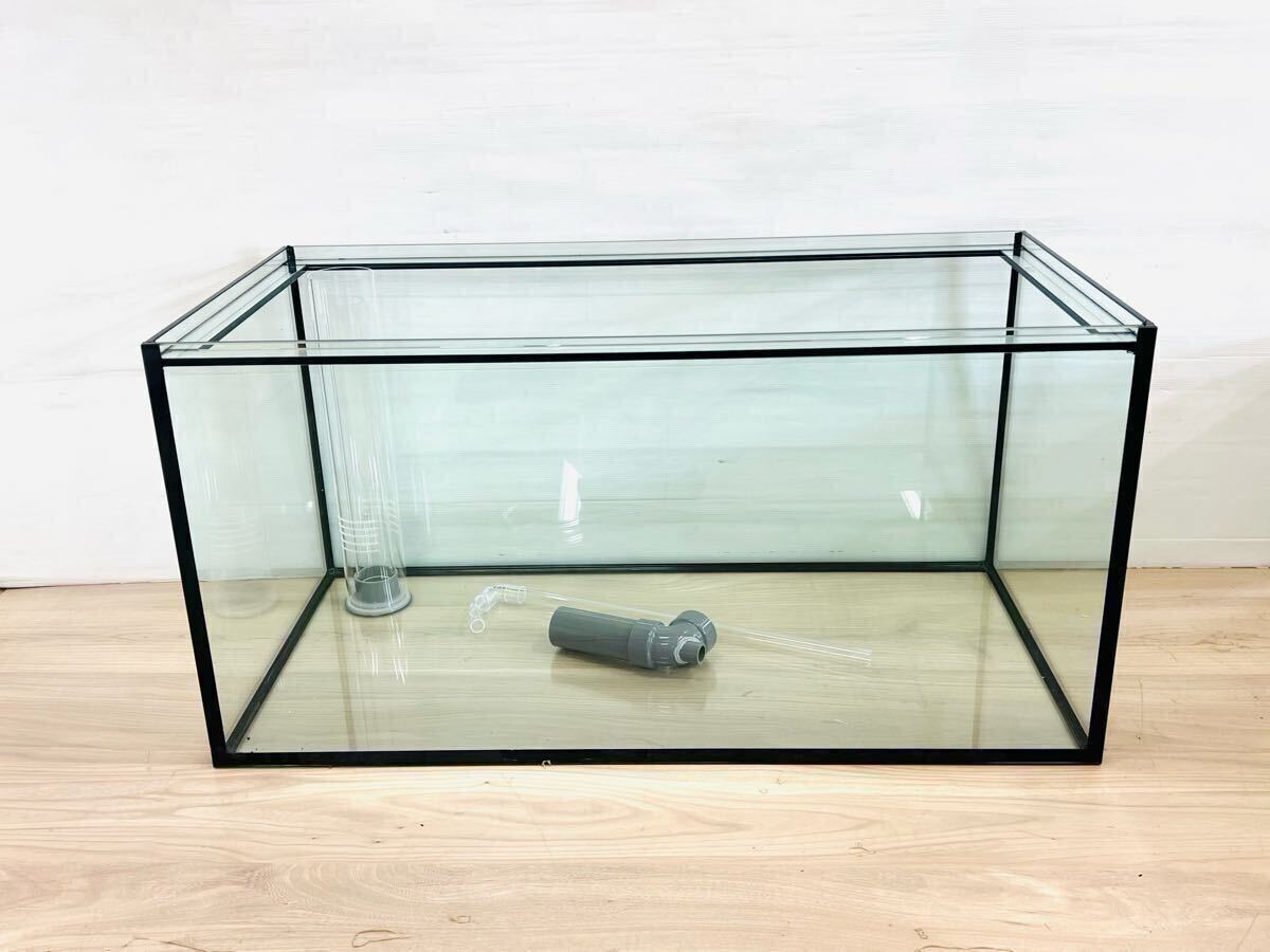 レア 特注ガラス厚 一台限定 900×450×450オーバーフロー水槽 ブラック フランジ加工付き 未使用品拍卖