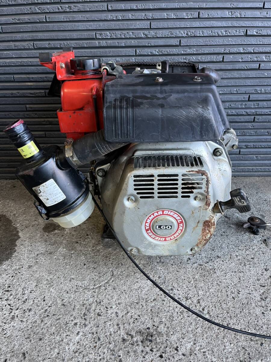 ディーゼルエンジン ヤンマー L60 空冷ディーゼル セル付き アクセルワイヤー付き 倉庫保管286拍卖