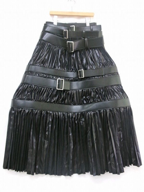 JUNYA WATANABE COMME des GARCONS ジュンヤワタナベ コムデギャルソン ティアードベルトスカート S JN-S001 AD2024 ブラック 裙子 Skirt拍卖