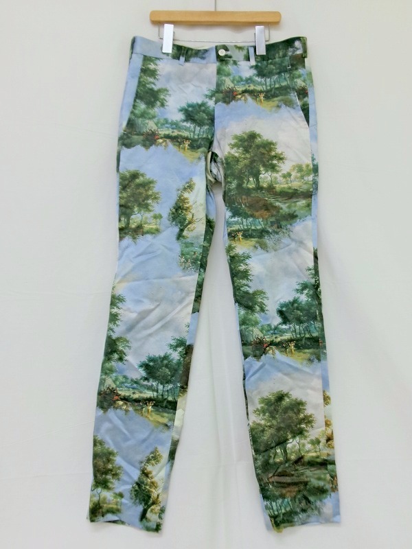 COMME des GARCONS コムデギャルソン デザインパンツ S GE-P002 AD2019 サックス 綿60% 絹40% Designer pants拍卖