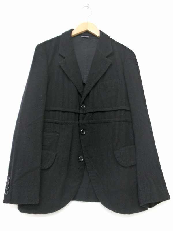COMME des GARCONS HOMME DEUX コムデギャルソン オム ドゥ テーラードジャケット XS DD-J050 AD2019 ブラック 毛100%拍卖