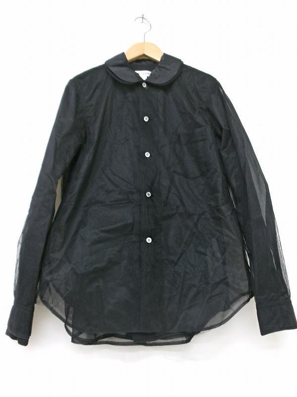 COMME des GARCONS コムデギャルソン シアーデザインシャツ L GB-B008 AD2017 ブラック ナイロン100%拍卖