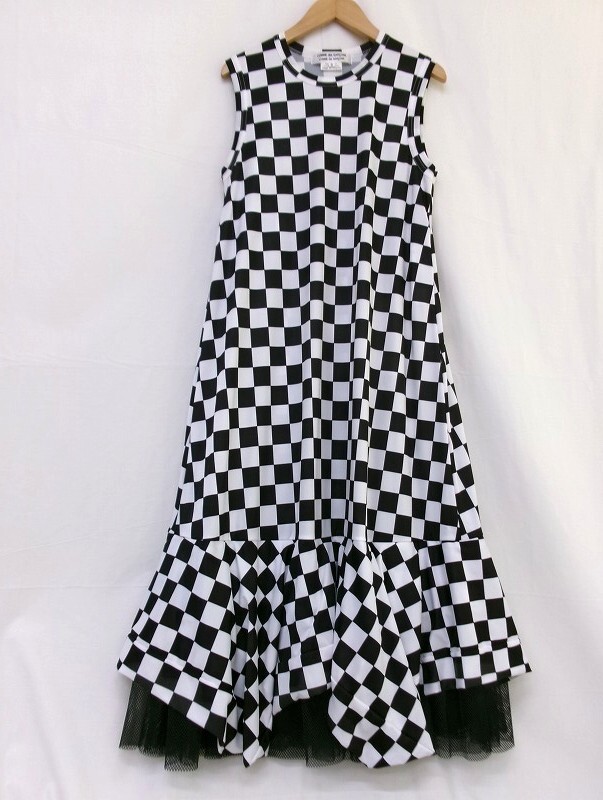 COMME des GARCONS COMME des GARCONS コムデギャルソン コムデギャルソン チェックデザインワンピース S RM-T022 AD2023 ポリエステル100%拍卖