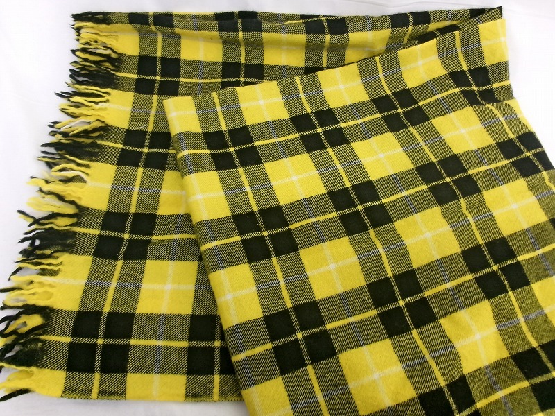 JUNYA WATANABE COMME des GARCONS ジュンヤワタナベ コムデギャルソン チェックストール JH-K402 イエロー 毛100% ?巾 Muffler拍卖