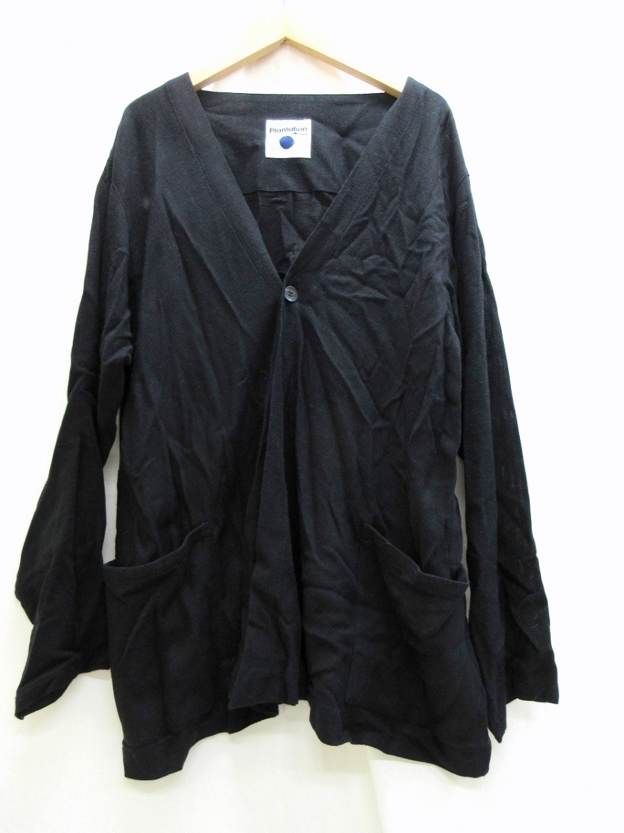 Plantation プランテーション カーディガン ?衫 Cardigan M PL81-FD118 レーヨン70% 麻30% MADE IN JAPAN拍卖