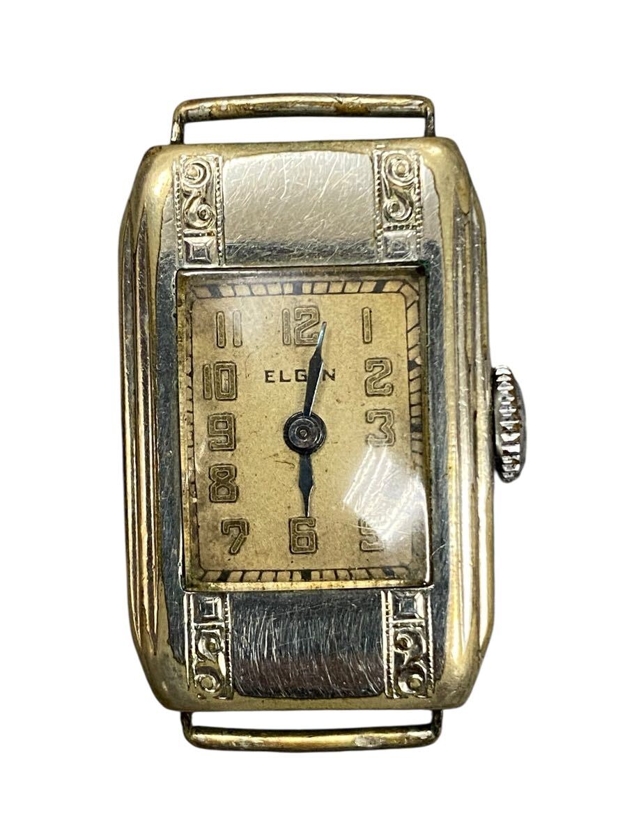 ELGIN U.S.A エルジン 手巻き ヴィンテージ 15石 彫刻 オールド 腕時計 【稼働品】拍卖