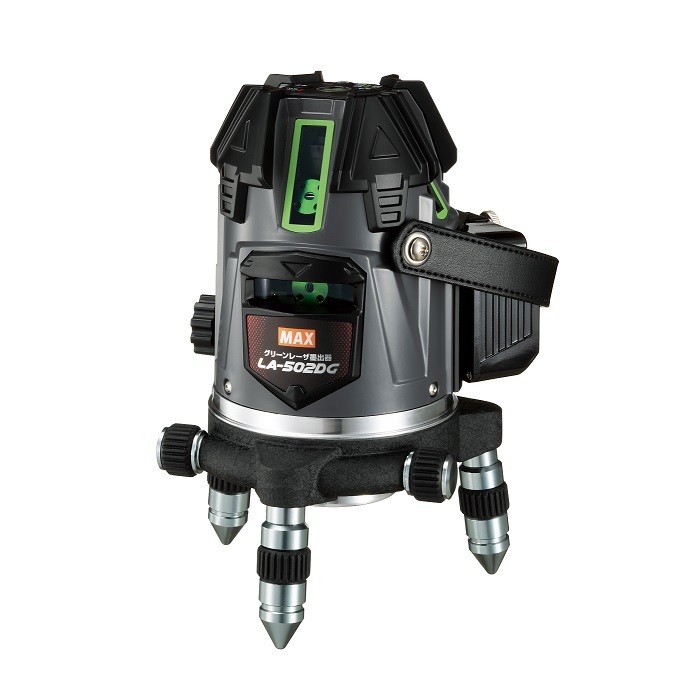 マックス LA-502DG-DT ダイレクトグリーン レーザー墨出器 矩十字+水平120° ジンバル式 リチウム電池タイプ 受光器+三脚付セット 新品拍卖