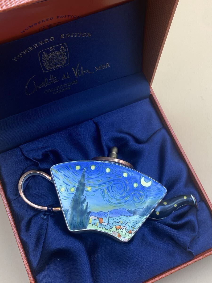 シャルロット・ディ・ヴィータ・コレクション エナメル ミニチュアティーポット ゴッホの「星月夜」(2510-59)拍卖