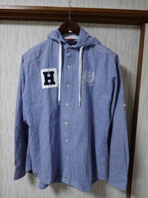 ●TOMMY HILFIGER トミーヒルフィガー フード付き長袖シャツ パーカー XL●1030●拍卖
