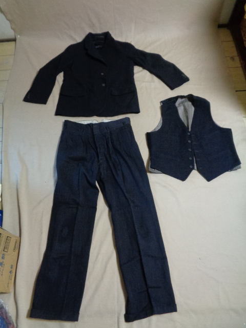 2.テーラードジャケット 古着 ヴィンテージ アンティーク レトロ オブジェ 3ピース スーツ ベスト 拍卖