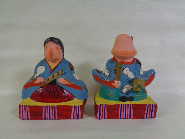 古い張子 男・女 オス・メス 子孫繁栄 一対 お雛様 郷土民芸 郷土玩具 雑貨 アンティーク インテリア 拍卖