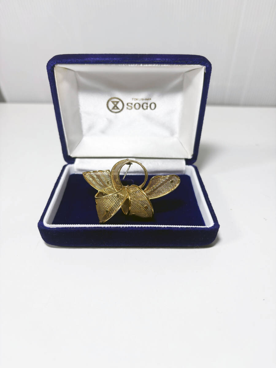 K18 ブローチ ペンダントトップ イタリア ジュエリー フランチェスコ・パヴァン 18金 8.16g リボン 蝶モチーフ【Pavan】FP7Q拍卖