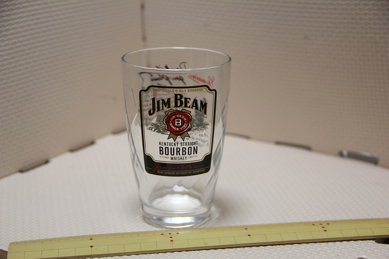 ガラス製 JIM BEAM ジムビーム グラス 未使用 検索 バーボン ウィスキー ロゴ コップ 非売品 グッズ ノベルティ拍卖