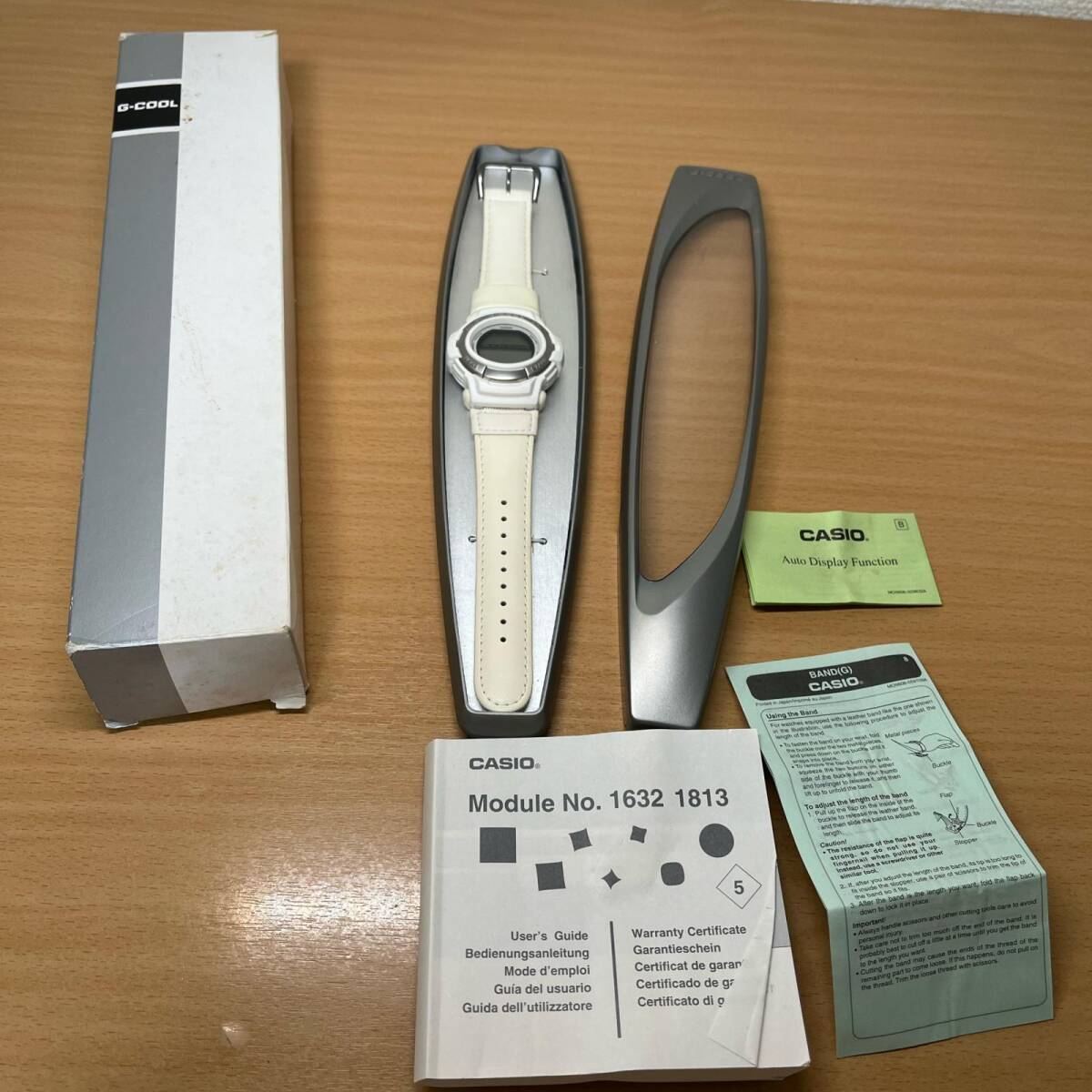 106-0774 CASIO カシオ G-SHOCK G-COOL メンズ腕時計 革ベルト クオーツ デジタル 白 ホワイト GT-008 電池切れ 動作未確認拍卖