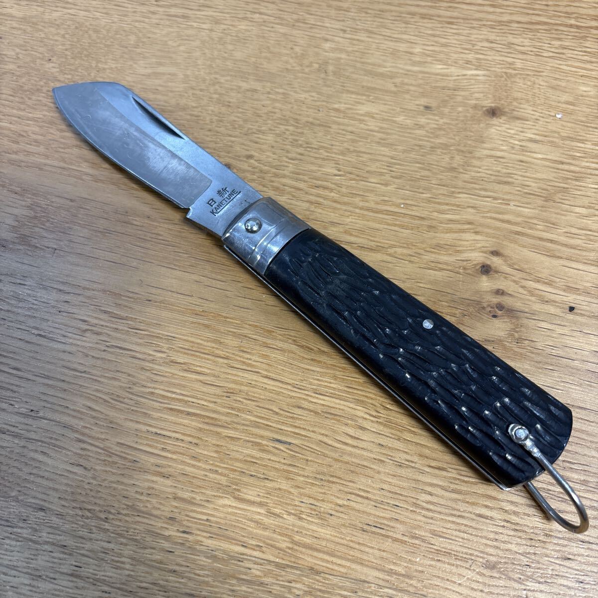 ito-a / 電工ナイフ 日新 KANETUNE 刃体長約70mm 全長約195㎜ 折り畳みナイフ 工具 ケーブルカッター 拍卖