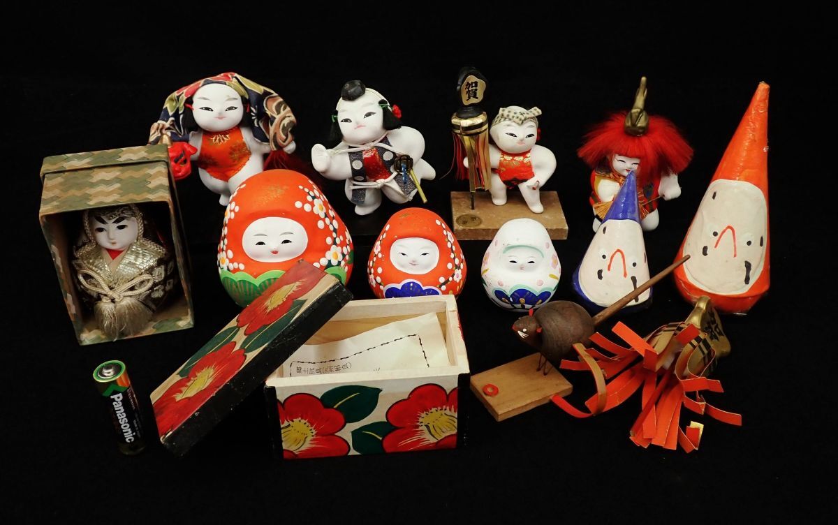 ▲郷土玩具まとめて13▲加賀人形/姫だるま/三角だるま/水原/花手筥/日本人形/伝統工芸品/民芸品/お土産/消費税0円拍卖