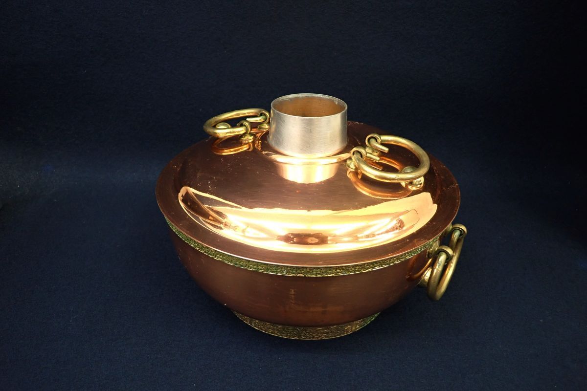 ◆銅製 しゃぶしゃぶ鍋 直径26㎝◆/消費税0円拍卖