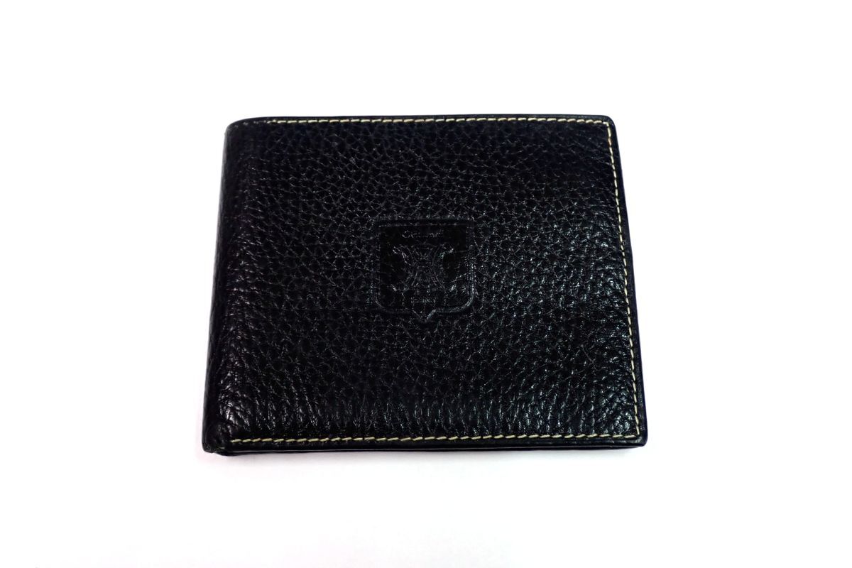 ▲CELINE セリーヌ トリオンフ レザー 二つ折り財布▲ブラック/本革/メンズ/消費税0円拍卖