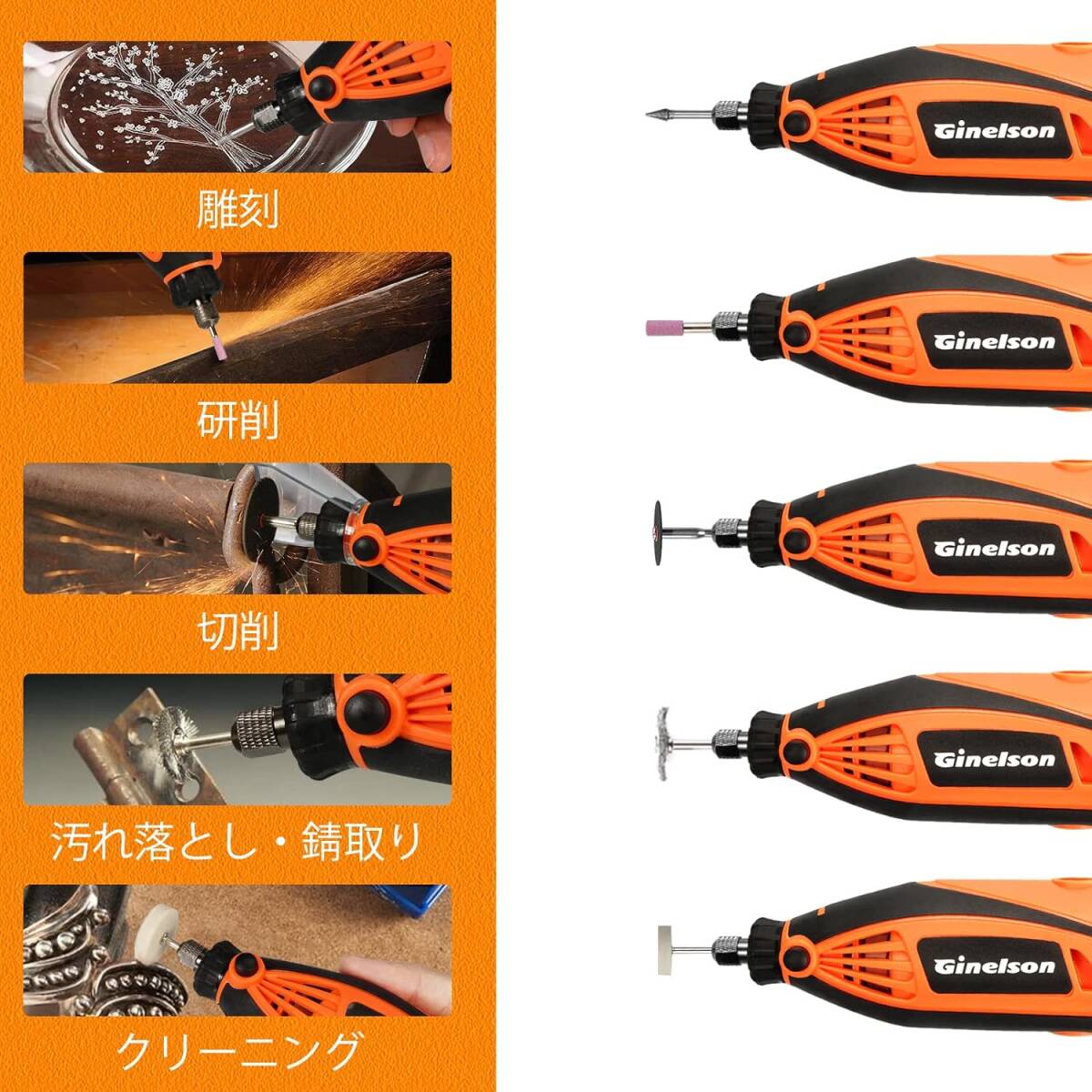 耐久性抜群 6段変速 ミニルーター 135W 補助ハンドル付き DIY工具キット拍卖