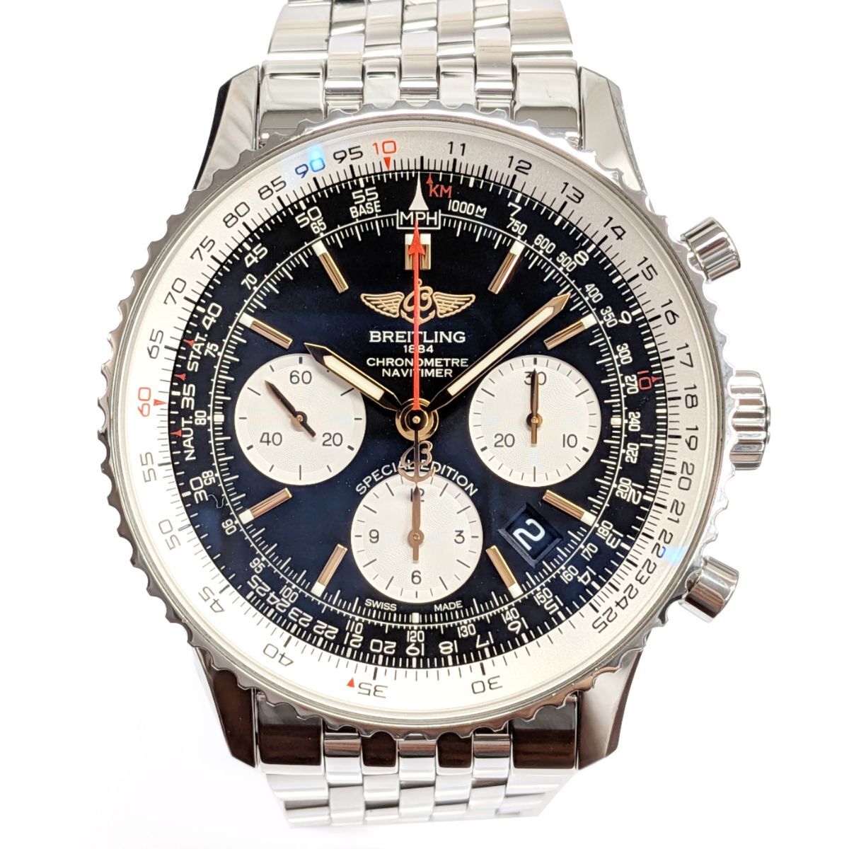 BREITLING ブライトリング 時計 自動巻き/メンズ AB0121 Black ・本体:SS・風防:サファイア ナビタイマー B01 Japan Edition拍卖