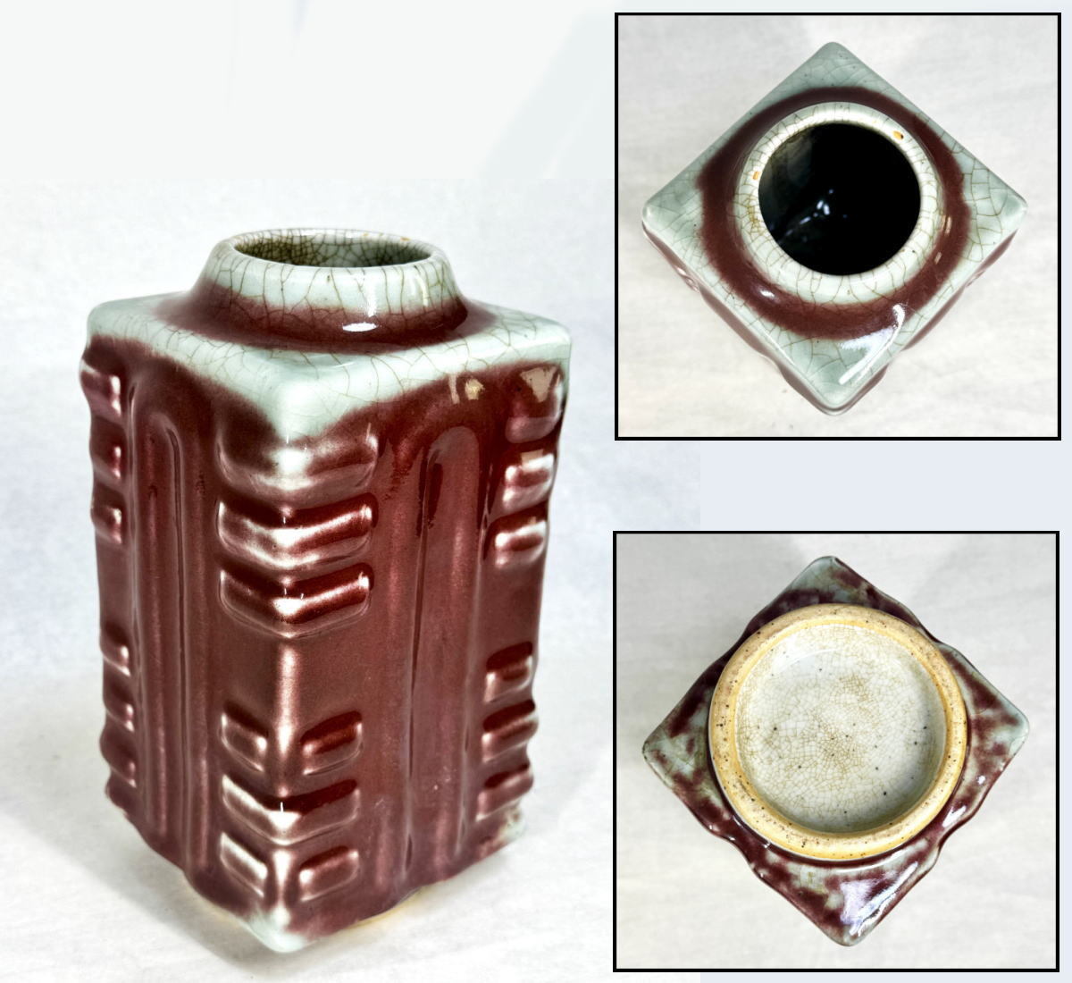 【送料無料】清時代 辰砂紅釉琮式瓶 棕式方尊 花器 花瓶 窯変 伝世品焼物 唐物 入手困難 骨董 古美術 コレクション (旧家蔵出し) WWTT233拍卖