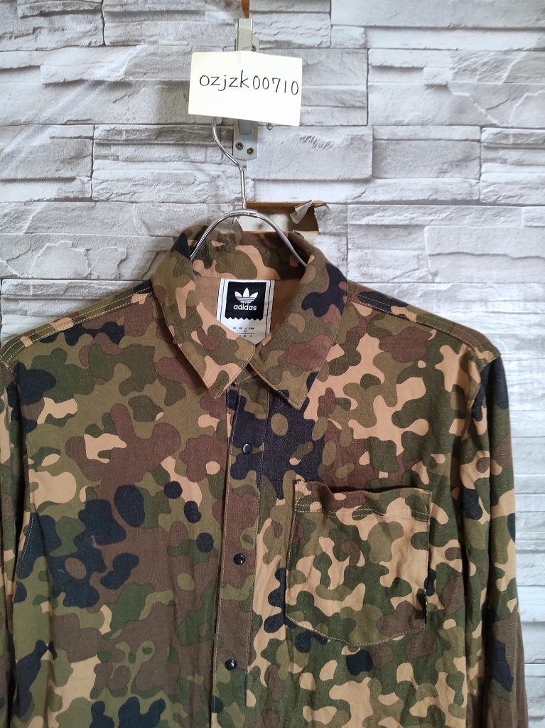 men's J458 adidas アディダス フレックスカモ カモフラージュ迷彩 長袖 シャツ M 長袖シャツ ネコポス発送可拍卖