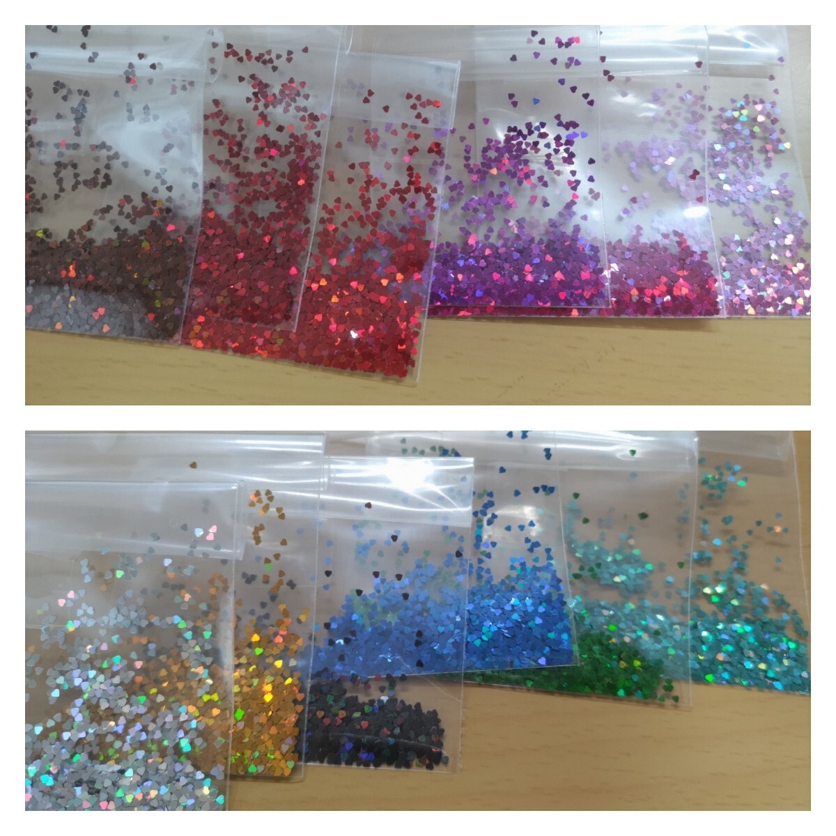 ホログラム 1mm 約0.3g ハート 12色セット ユニコーン ネイル デコパーツ ハンドメイド 拍卖