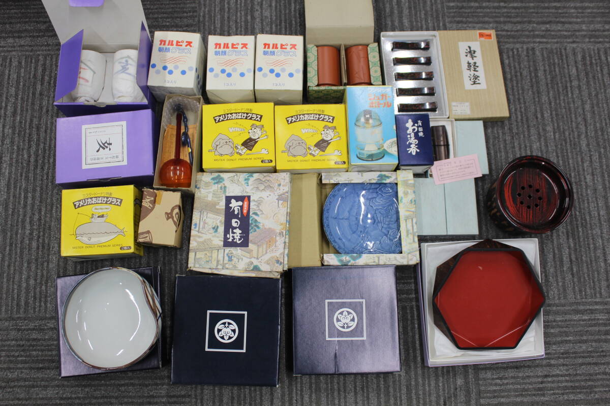 ☆【現状品】工芸品 陶磁器 ガラス工芸 まとめ 食器 漆器 ポッペン 桜皮工芸 津軽塗 激安 1円スタート拍卖