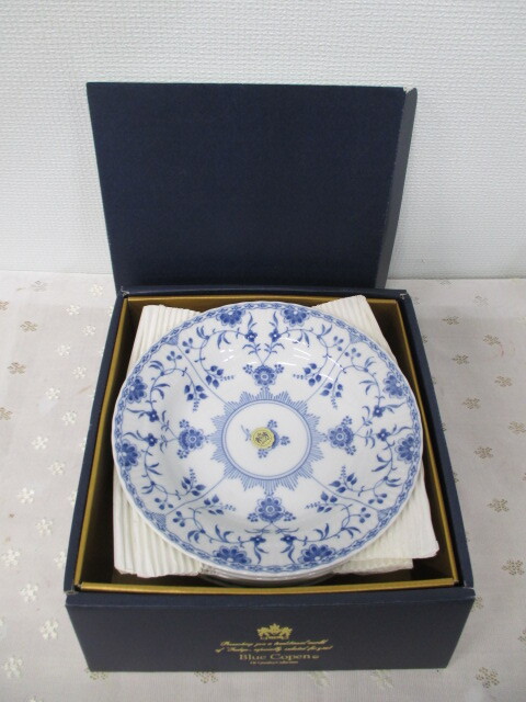 ○【美品】BLUE COPEN ブルーコペン 三洋陶器 SANYO 花柄 カレー皿 スープ皿 5枚 セット 激安 1円スタート拍卖