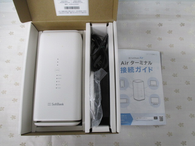 ○【中古】SoftBank Air 5G 無線LAN 説明書付き コード付き ホワイト ソフトバンクエアー Wi-Fiルーター 動作未確認 激安 1円スタート拍卖
