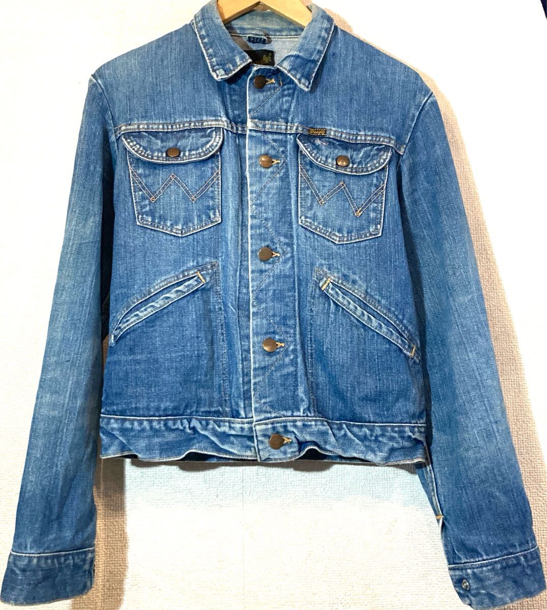 Wrangler 124MJ◯70'sVINTAGE◯3rd◯デニムジャケット◯ジージャン◯セルビッチ◯耳付き◯黒タグ初期◯USA製◯ラングラー◯ビンテージ◯青拍卖