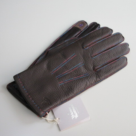 メンズ革手袋/ヴィヴィアンウエストウッド革手袋/甲側鹿革 掌側羊革 スマホ対応 24㎝/茶【Vivienne Westwood】拍卖