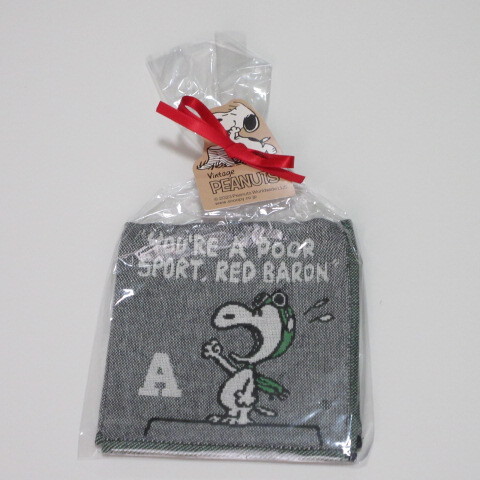 スヌーピー/PEANUTS 3重ガーゼハンカチ イニシャルA/ラッピング拍卖