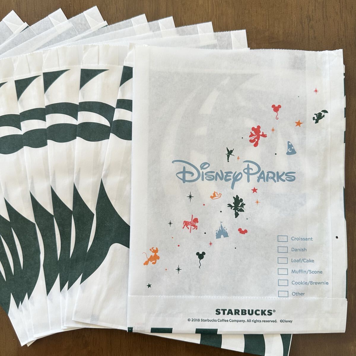 アメリカ ディズニーランド スターバックス ペストリーバッグ 紙袋 10枚 ギフト ラッピング スタバ プレゼント リメイク サイレン ロゴ新品拍卖