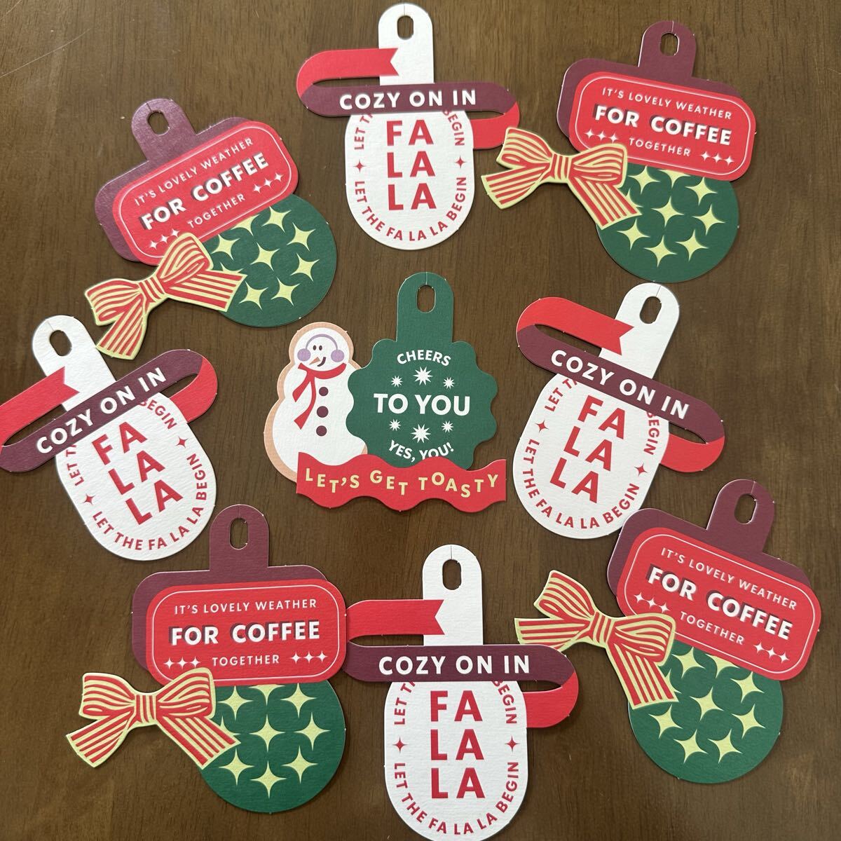スターバックス クリスマス ギフト用タグ 9枚 しおり ラッピング メッセージカード オシャレ サイレン ロゴ リメイク プレゼント 新品拍卖