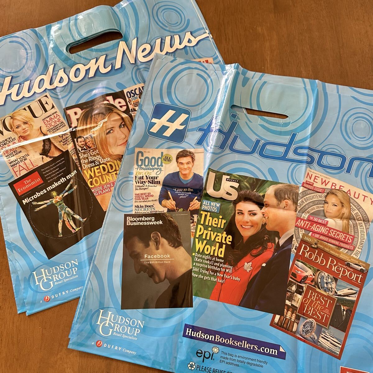 アメリカ HudsonNews ビニール袋 7枚 キャサリン ウィリアム トートバッグ ショッパー プレゼントラッピングギフトバッグ リメイク 袋 新品拍卖