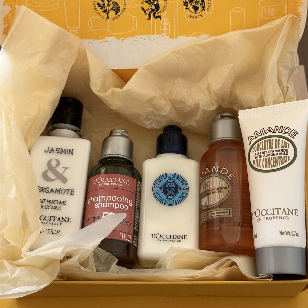 L’OCCITANE ロクシタン ミニボトル 5点 ミニセット イモーテル シア ヴァーベナ ジャスミン チェリーブロッサム アーモンド クリーム ⑤拍卖