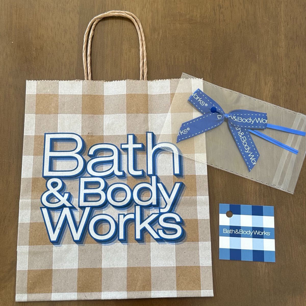 Bath&BodyWorks バスアンドボディワークス 紙袋 ラッピング ギフトバッグ プレゼント用 リボン メッセージカード ショッパー ショップ袋拍卖