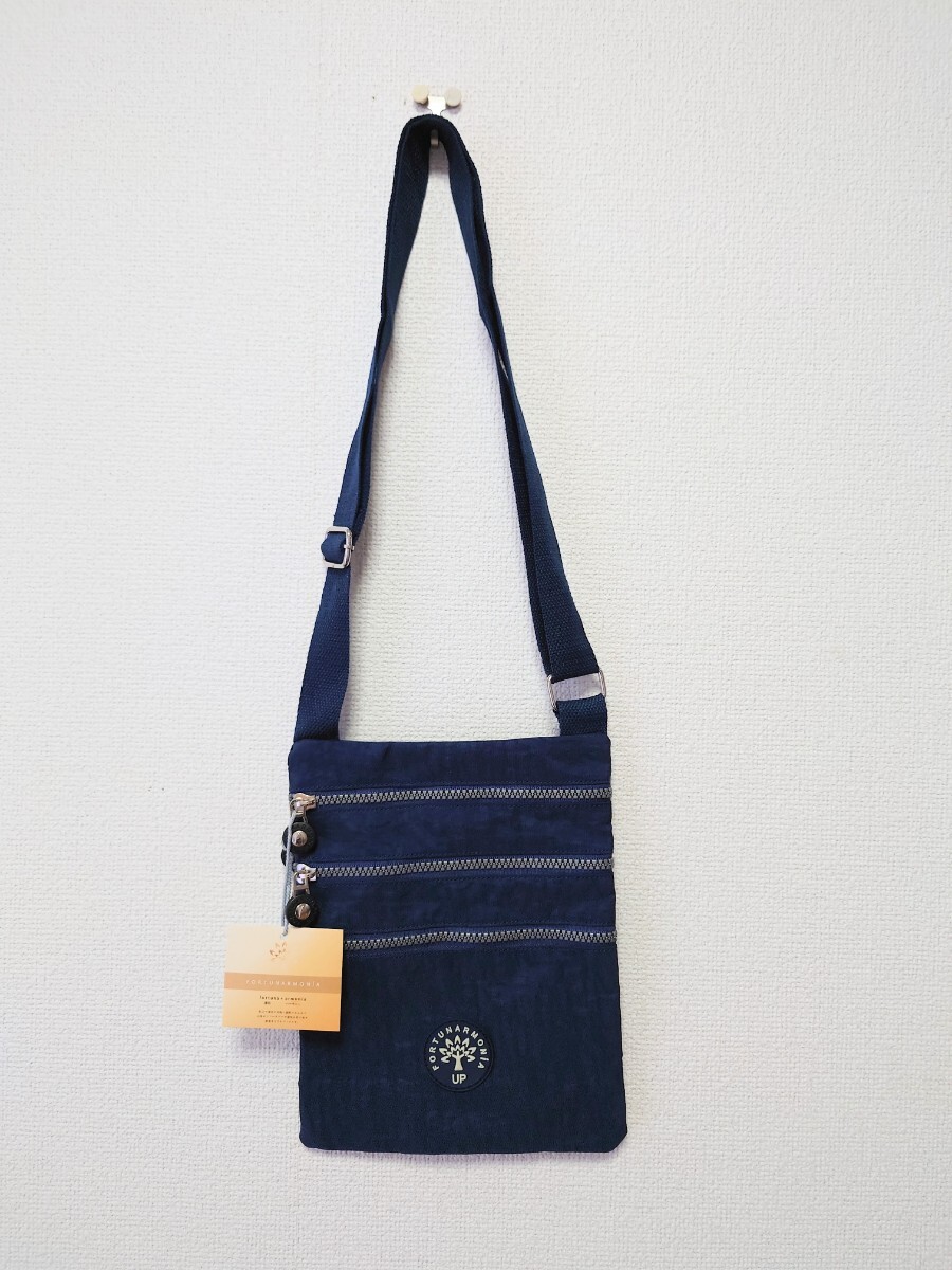 撥水 ショルダーバッグ ナイロンバッグ お散歩 ウォーキング トラベル 旅行 ナイロン バッグ スクエア ネイビー 男女兼用 斜めがけ拍卖