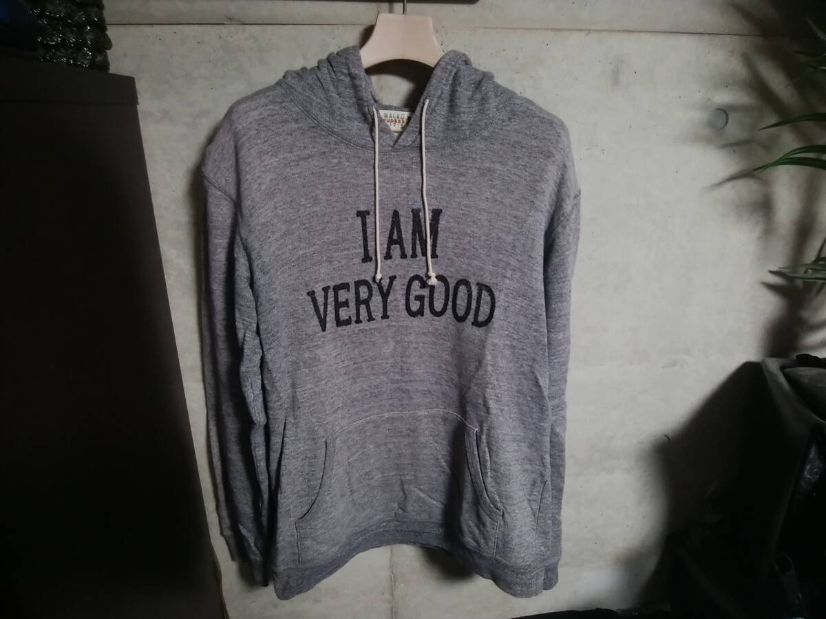 【WACKO MARIA ワコマリア】スウェットパーカM 日本製 「I AM VERY GOOD」プリント入り 名作 人気アイテム拍卖