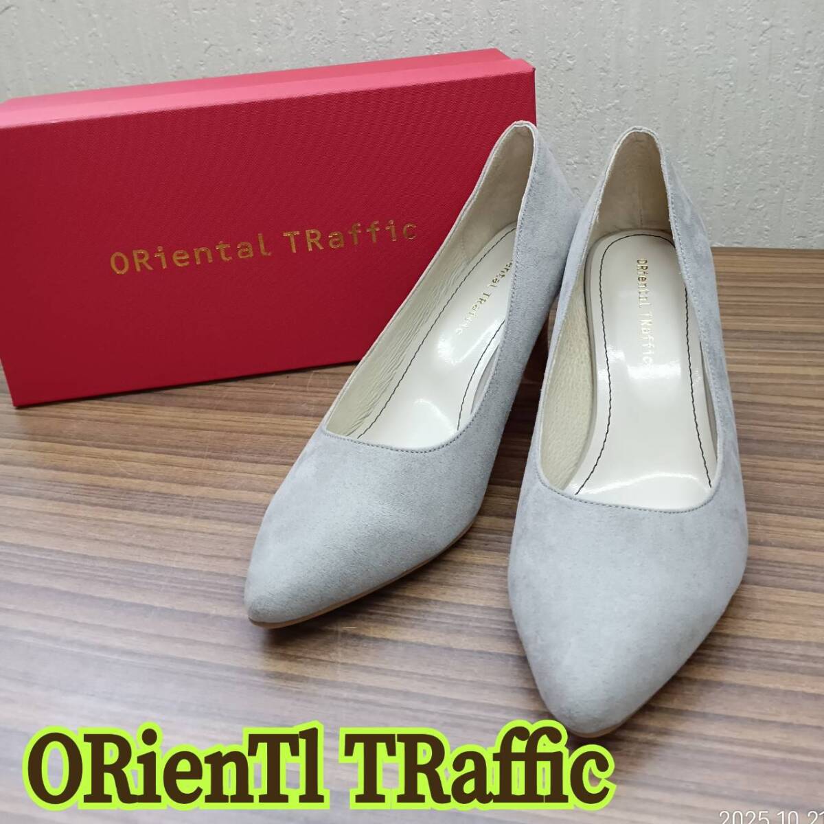 極美品 ◆ ORiental TRaffic ◆ ヒールパンプス 36サイズ グレー系 スエード調 ◆オリエンタルトラフィック◆ レディース シューズ 箱入り 拍卖