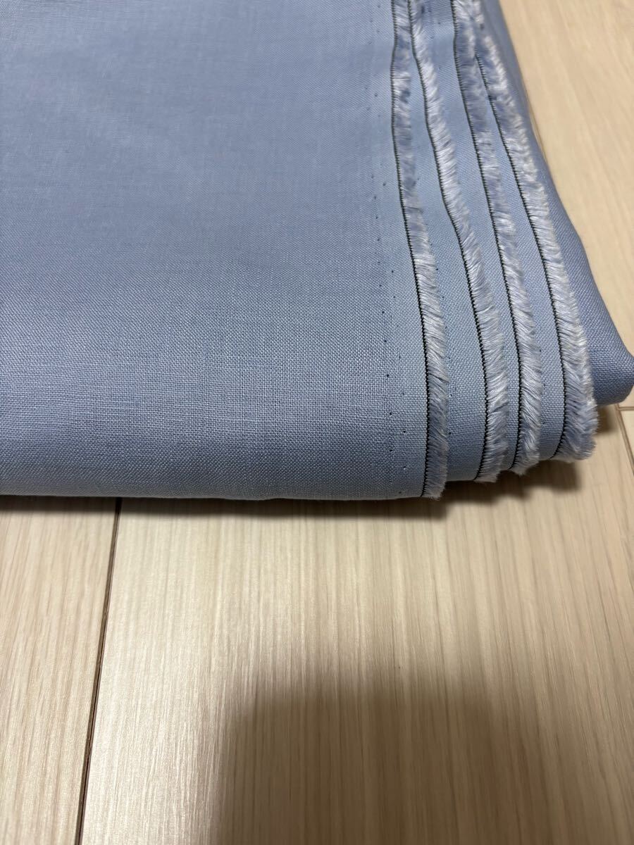 40フレンチリネンキャンバス スカイブルー 4M 麻100%拍卖