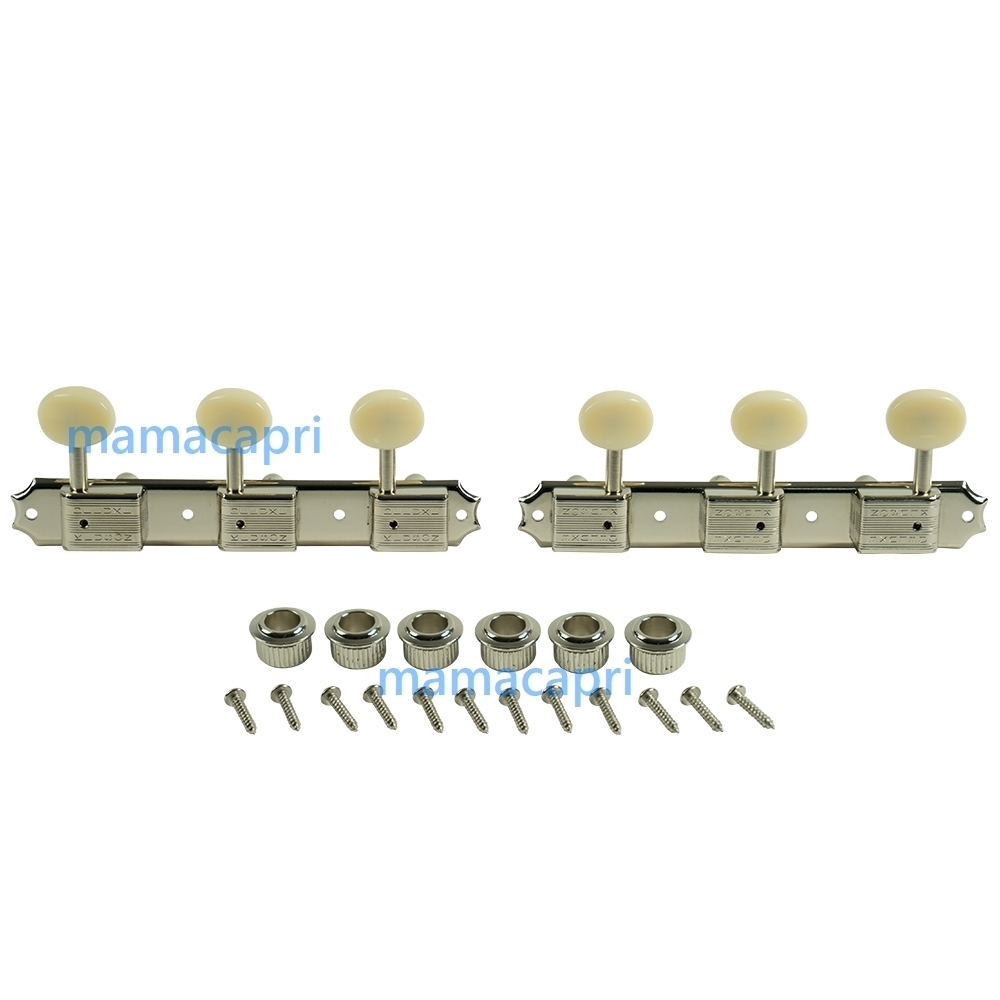 新品 Kluson KD-3P-NPDR Nickel/Plastic Oval BTN/Double Line 2列刻印 3x3Tuner WD90NPP-DR同等品 クルーソン ニッケル オーバル 3:3ペグ拍卖