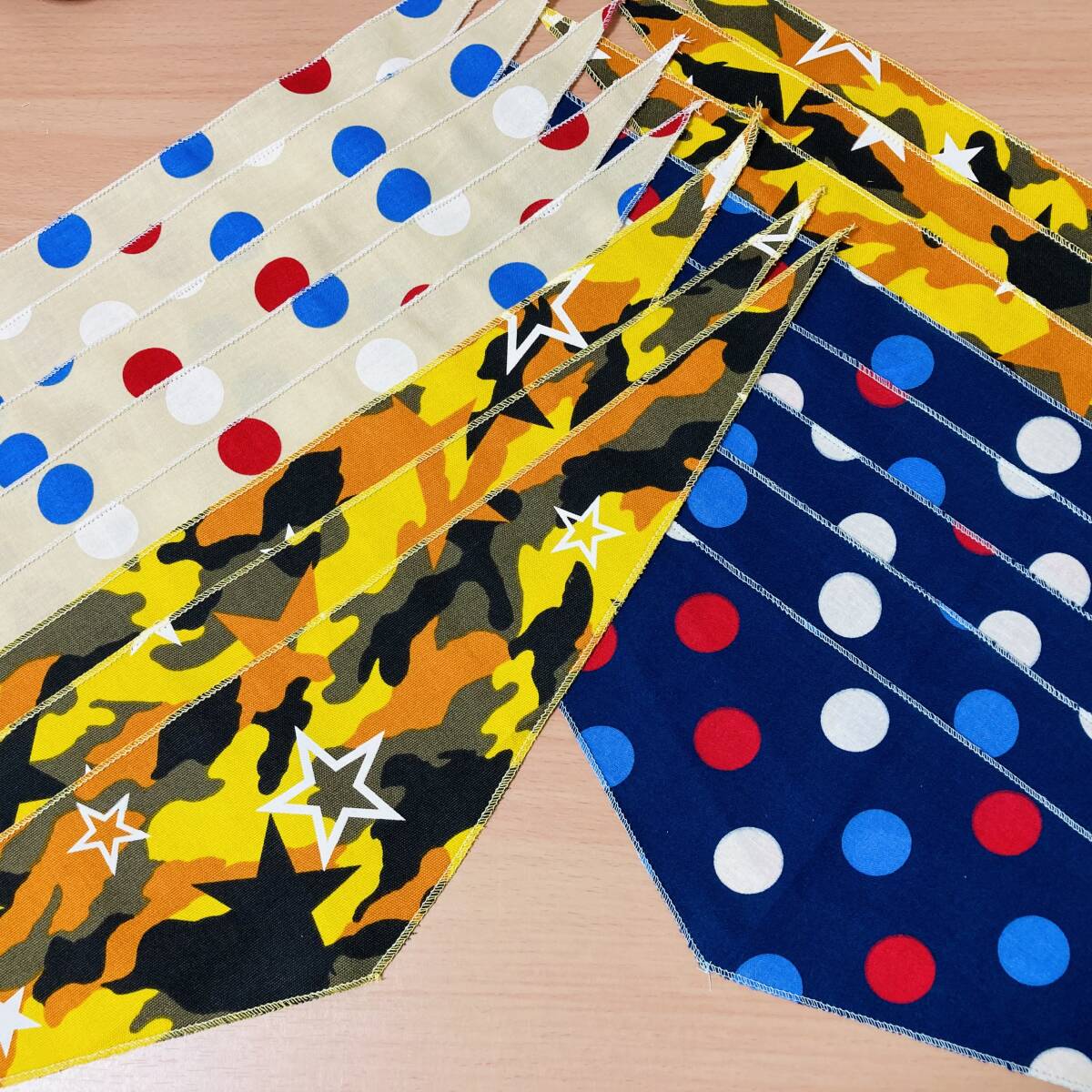 わんちゃんバンダナ☆迷彩 星☆水玉☆Mサイズ☆ハンドメイド拍卖