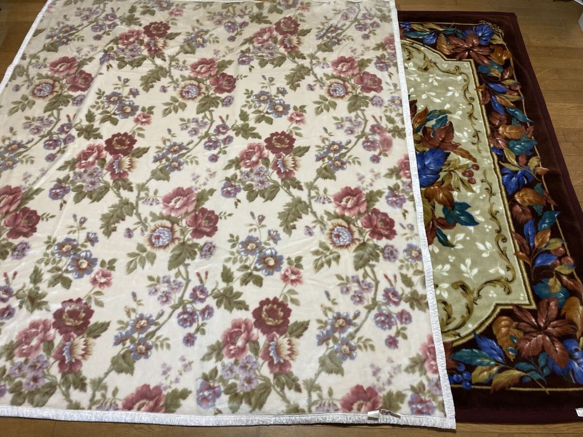 花柄アクリル毛布 2枚セット king palace SunNaigai拍卖
