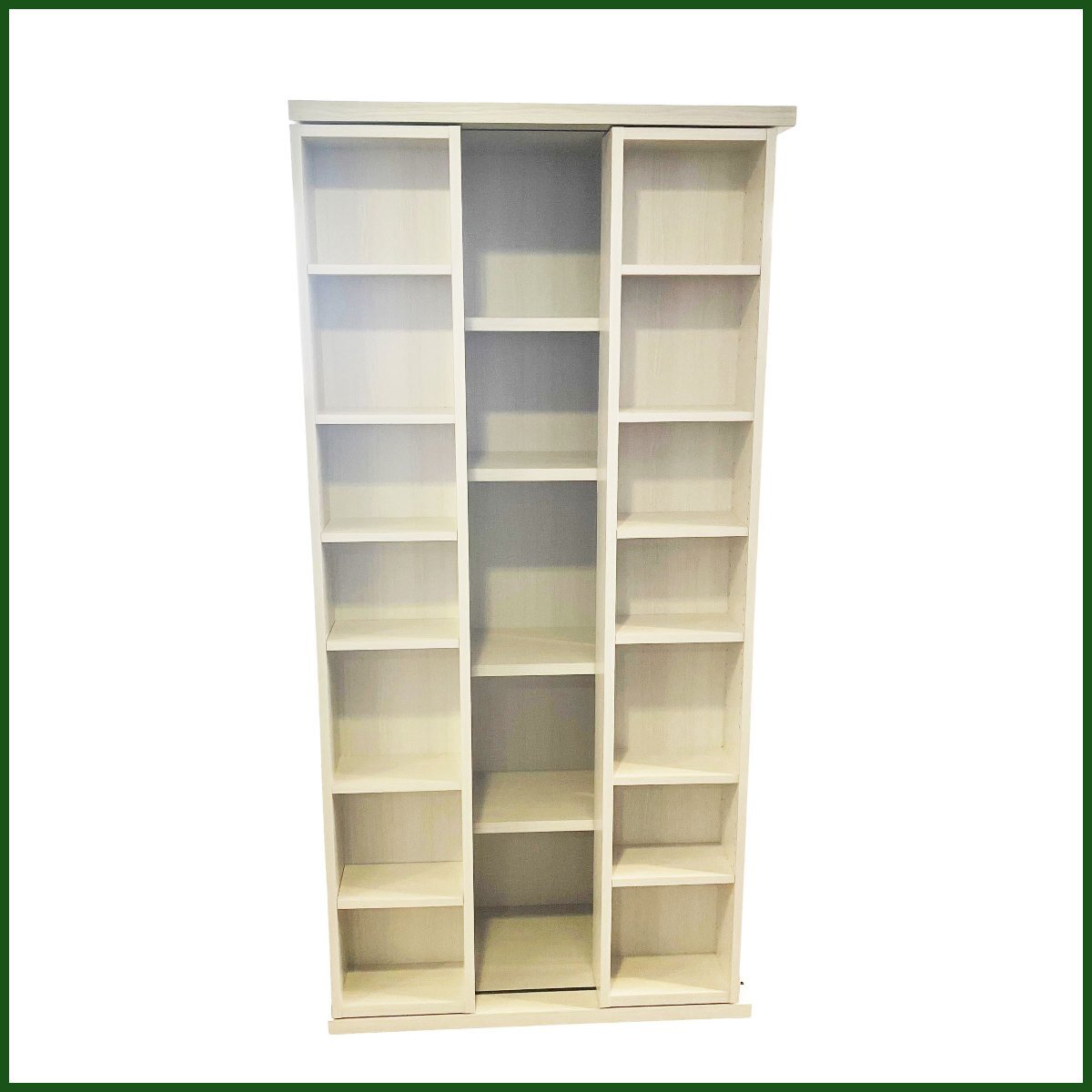 札幌市内送料無料●ニトリ● Wスライド本棚 【M BS003 WW】 ホワイトウォッシュ 棚板一部可変OK 収納 インテリア 大型 定価40000円拍卖