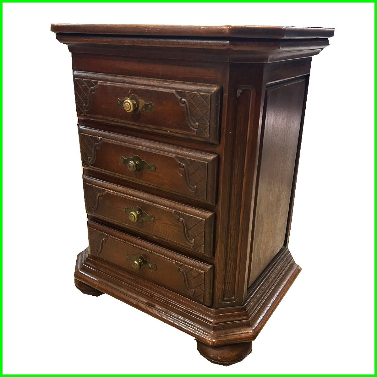 中古●JORIS●電話台 チェスト 約幅63×奥行44×高さ81㎝ オーク材 ブラウン系 オランダ製 アンティーク ヴィンテージ スレ・傷多め 札幌拍卖