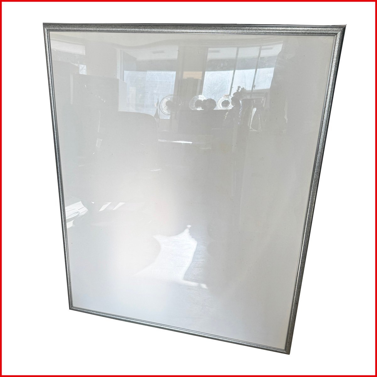 中古●大型額縁 アルミフレーム●アルフレーム アクリル板 シルバー スレ傷多め 書/絵画などに 94.7×114.4×2.3cm 札幌 1014B拍卖